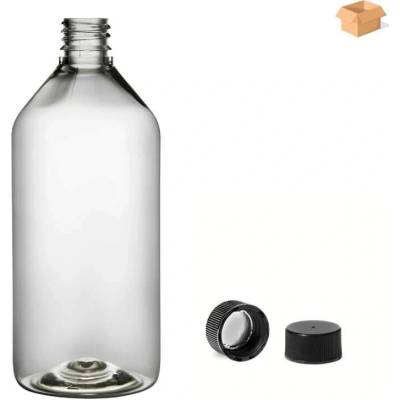 Via Plastová lahvička čirá s černým uzávěrem 215 ml 225 ks