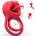 SuperLove Vibrating Cock Ring with Licking Tongue Red