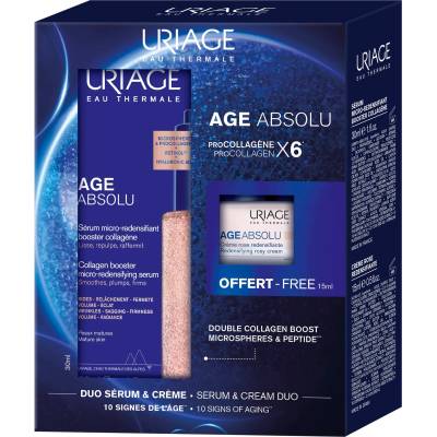 Uriage Age Absolu Комплект - Уплътняващ серум и Крем, 30 + 15 ml