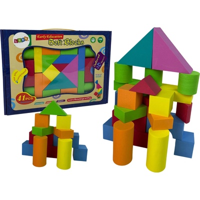 Lean Toys Farebné penové kocky - 41 ks
