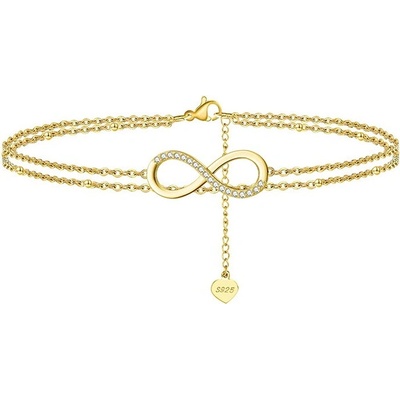 DELIS Jw529 сребърен глезен със златно покритие, модел безкрайност (jw529)