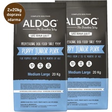 Aldog by Freedog Puppy&Junior Medium&Maxi Pork and Rice 2 x 20 kg