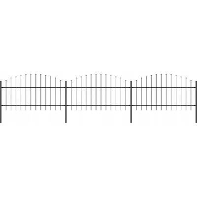 vidaXL Zahradní plot s hroty ocel (1–1,25) x 5,1 m černý