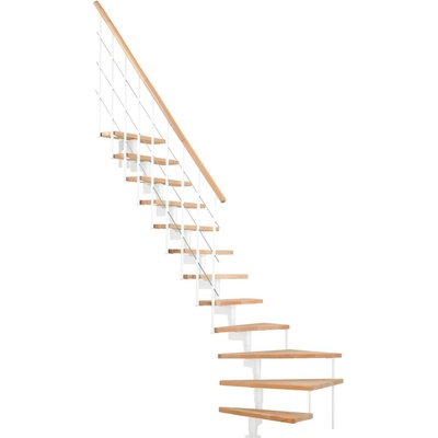 Minka STAIRS Lomené modulové schodiště Style Turn buk/bílá, 304,2 cm