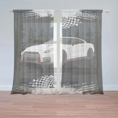 Sablio Záclony Nissan GTR 35 Čierny: 2ks 150x250cm