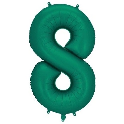 Party Deco Foliová číslice Saténová tmavě zelená, Bottle Green 8 86 cm