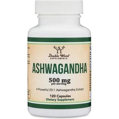 Double Wood Supplements Ашваганда - при стрес, умора, безпокойство, 250 mg, 120 капсули за 2 или 4 месеца прием (27295 DW)