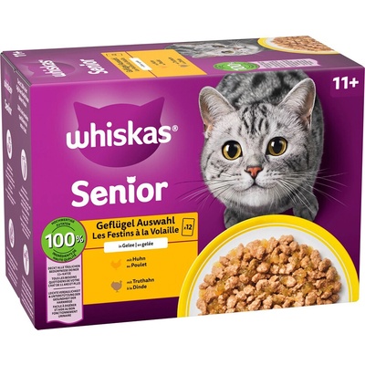 Megapack Whiskas Senior 11+ drůbeží výběr v želé 24 x 85 g