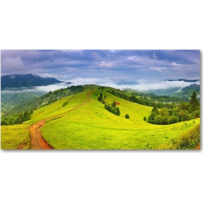 Fotoobraz na skle zelené pahorky 100x50 cm