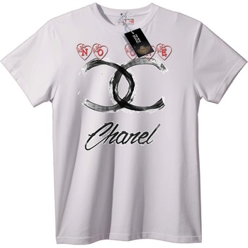 NOONEBRAND Тениска Chanel Лого Черна - 2XL, Black