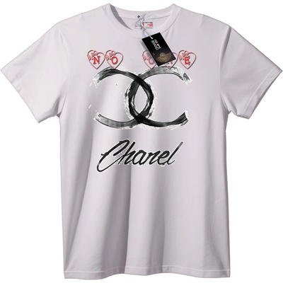 NOONEBRAND Тениска Chanel Лого Черна - 2XL, Black