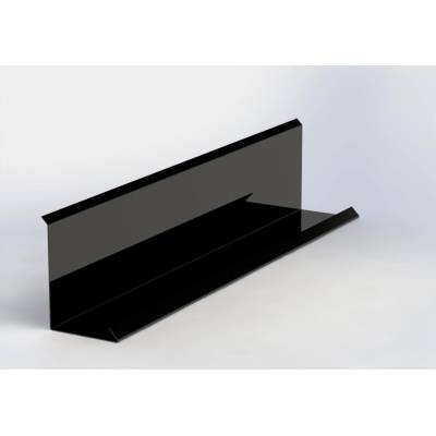 Lemování zdí klasik r.š.250mm pozinkované Lakované RAL 9005 černá povrch ThyssenKrupp s folií dl.2m