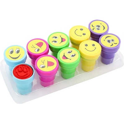 Junior Dětská razítka kulatá, plastová (sada 10) smajlíků – Zboží Mobilmania