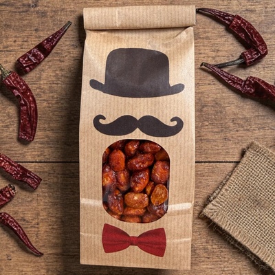 Nutworld Arašídy v karamelu s chilli pro muže s knírem 180 g