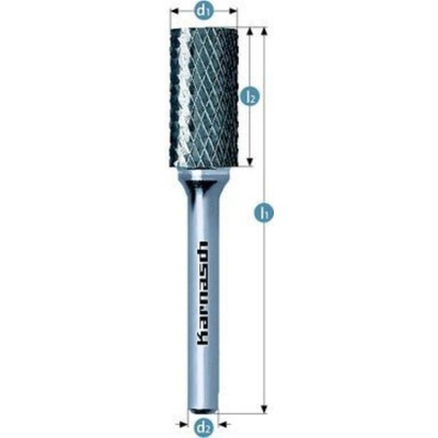 Karnasch Professional Tools Válcová fréza na kov Karnasch D12,0×25,0 S6 L70 mm, s čelním broušením, nepovlakovaná, HP-6