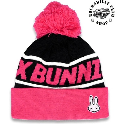 Six Bunnies Pom Pom pink beanie dětský kulich