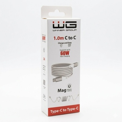 WG 5701516 Datový type-C_type-C 3 A, magnetický 100cm bílý