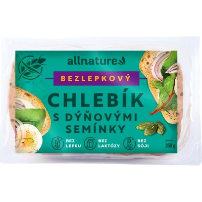Allnature Bezlepkový chlebík s dýňovými semínky 350 g