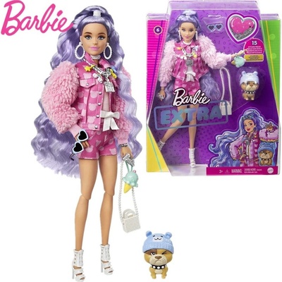 Barbie Extra s vlnitými fialovými vlasy