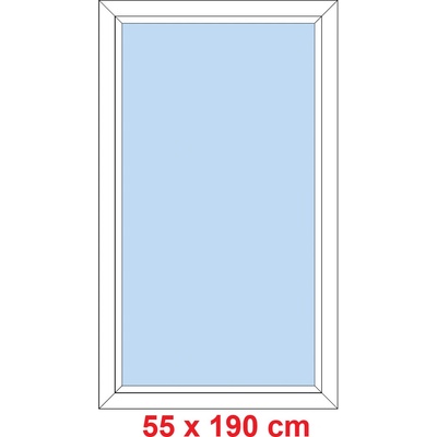 Soft Plastové okno 55x190 cm, FIX neotevíravé, Antracit struktura/bílá