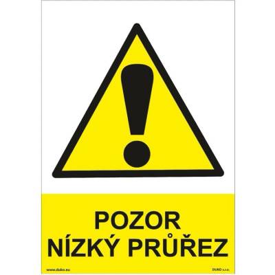 DUKO POZOR NÍZKÝ PRŮŘEZ Formát: 148 x 210 mm, Materiál: plast 0,5 mm, samolepící vinylová fólie