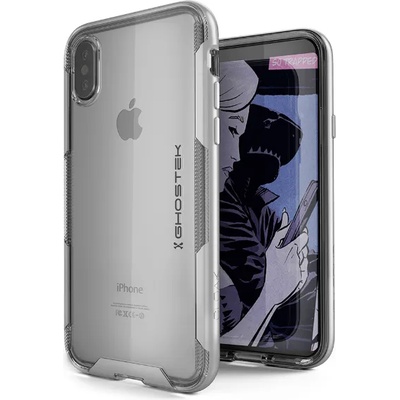 Ghostek Cloak 3 Case - хибриден удароустойчив кейс за iPhone XS, iPhone X (прозрачен-сребрист)