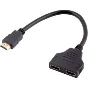 DeTech Сплитер DeTech, HDMI (M) - 2*HDMI(F), Черен - 17861