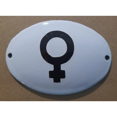Smaltovaný štítek ovál symbol WC ženy