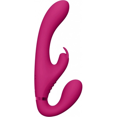 Vive Suki rechargeable strapless attachable with bunny clitoris stimulator pink