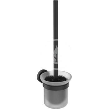 Ideal Standard IOM WC kefa s držiakom, čierna/satinované sklo A9119XG