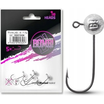 Delphin jigová hlava bez golierika BOMB veľ.1 5g 5 ks