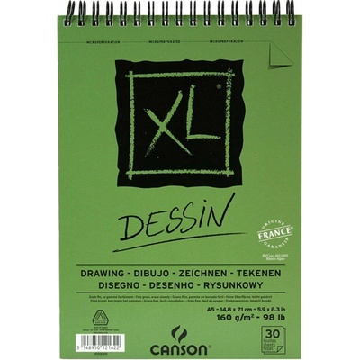 Canson Kresliaci blok XL Dessin A5 160 g 30 listov špirálová väzba