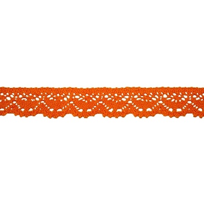 Bavlněná paličkovaná krajka 2025/23mm oranžová/5m