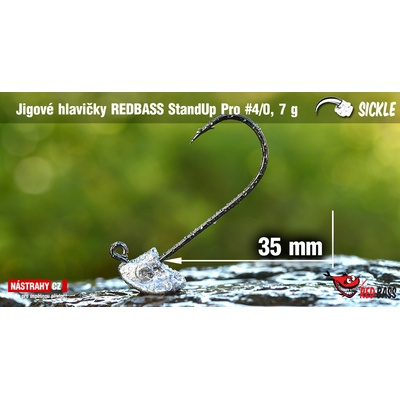 REDBASS Neváznoucí jigová hlava StandUp Pro Sickle vel.4 31 - 36mm 7g 5 ks
