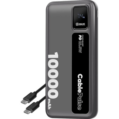 OBAL:ME Външна батерия с вградени USB-C и Lightning кабели и USB-C, USB-A портове и технология за бързо зареждане - OBALME CablePulse Power Bank With Build-in Cables 22.5W 10000 mAh (черен) (OMPWBC10K)
