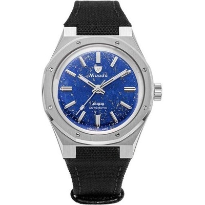 Nivada Grenchen F77 Lapis Lazuli 68009A77 Canvas Velcro Strap