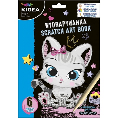 Kidea vyškrabovacie obrázky 6ks Mačka