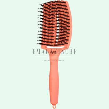 Olivia Garden S. A. , Belgium Olivia Garden Плоска голяма масажна четка за коса със смесен косъм Hairbrush Fingerbrush Combo Large - Coral (091692)