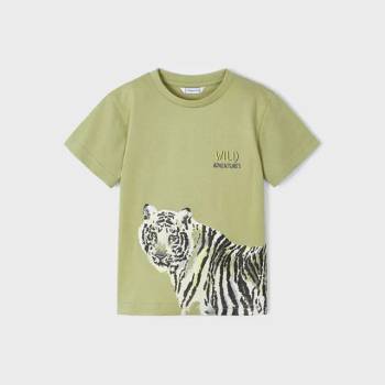 Image 1 of MAYORAL Тениска с къс ръкав wild с тигър за момче Майорал в зелено
