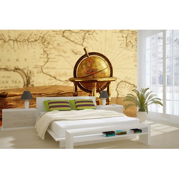 DIMEX ART s. r. o Самозалепваща се флизелинова фототапета винтидж глобус 375 x 250 см