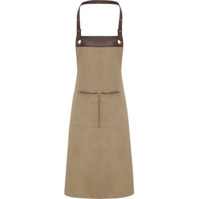 Premier Workwear Luxusní pracovní zástěra Espresso PR123 Khaki Pantone 7536C 70x81cm