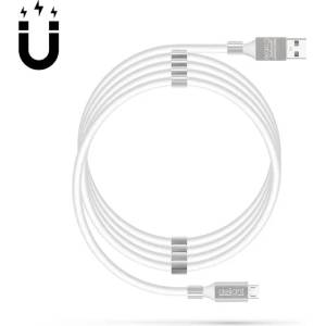 Delight Кабел Delight - MicroUSB магнитен кабел за данни и зареждане, 2A, 1, 2 м, бял 55446M-WH (55446M-WH)