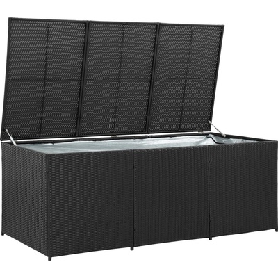 vidaXL Zahradní box z polyratanu 180x90x70 cm černý
