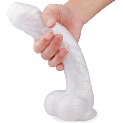 Sex HD Martin realistický dildo s přísavkou a varlaty bílý