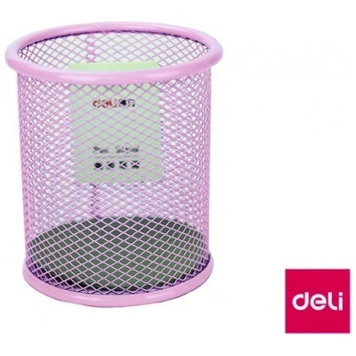 Stojánek drátěný na tužky DELI 9153 růžový pastel DELI GROUP CO., LTD. – Zboží Dáma