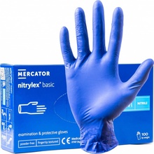 Mercator Medical Nitrylex Basic Blue Jednorázové nepúdrované rukavice modré 100 ks