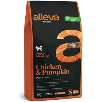 Diusapet Alleva® natural (puppy maxi) chicken & pumpkin - храна за подрастващи кучета, както и за бременни и кърмещи кучета от едри породи, Италия - 2 кг 2059