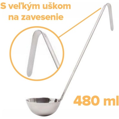 Naberačka kuchynská nerez 480 ml/13 cm, dĺžka 37cm WW