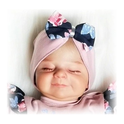 Dívčí čelenka s mašličkou Růžička PU modrá