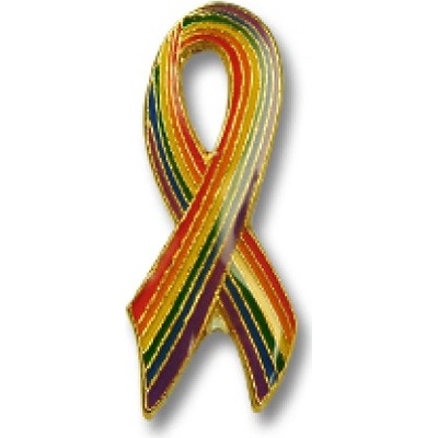 Odznak (pins) 25mm dúhová vlajka LGBT Stuha vertikálna - farebný